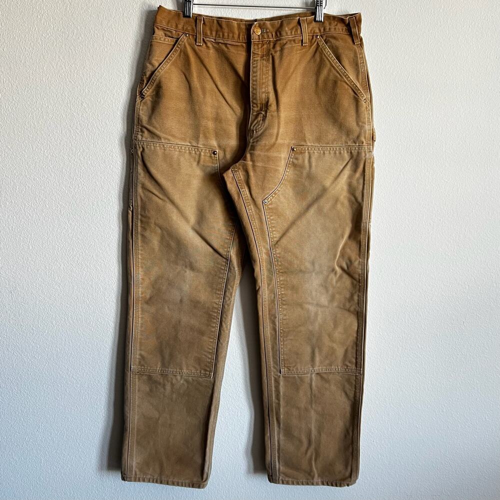 Carhartt B01 BRN brown double knee work wear carpenter pants